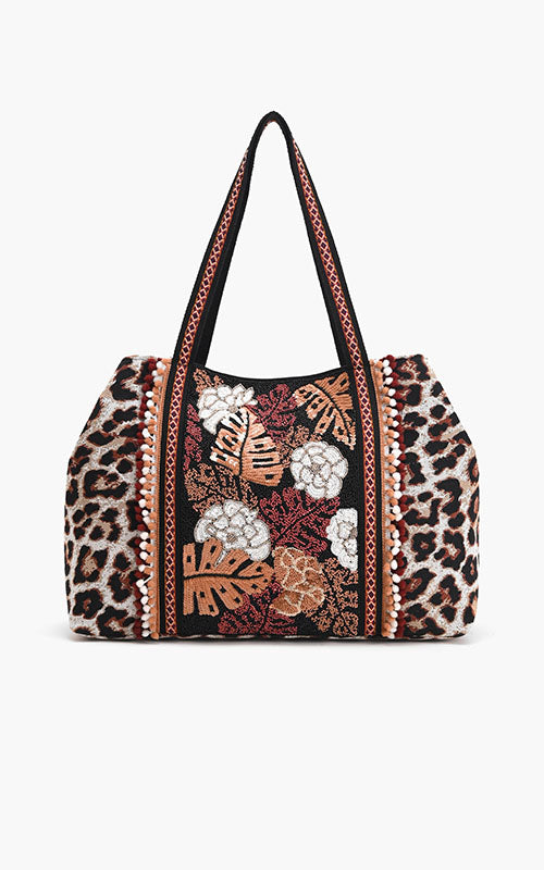 Leopard print tote online bag uk