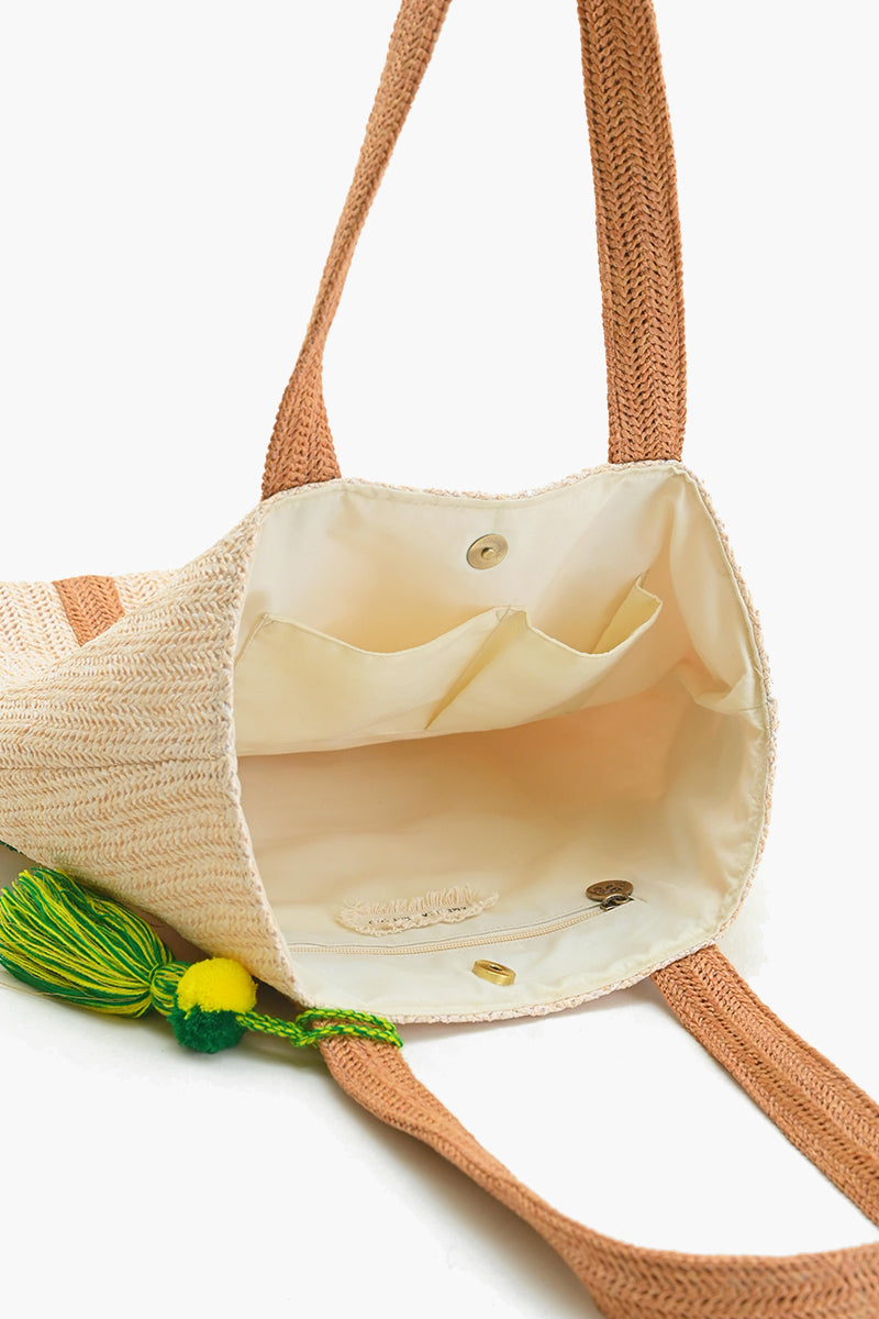 Make Lemonade Raffia Tote