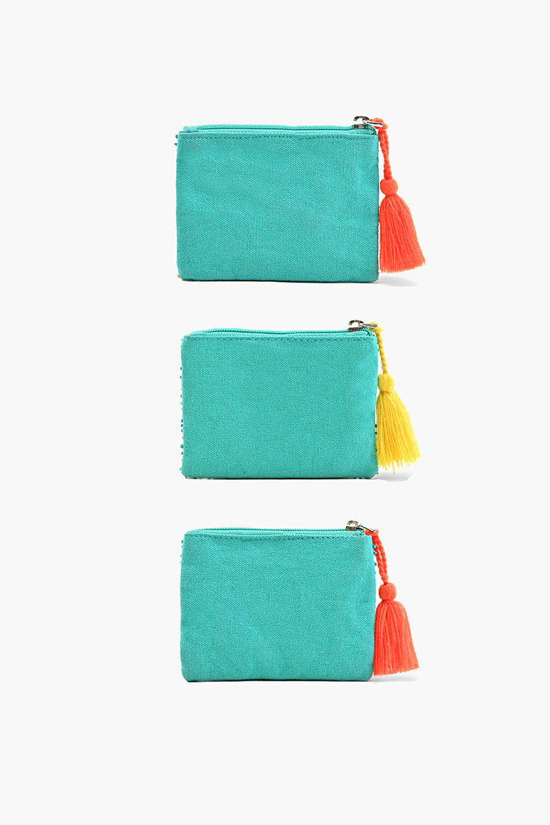 Set of 3 Beachy Coin Pouches