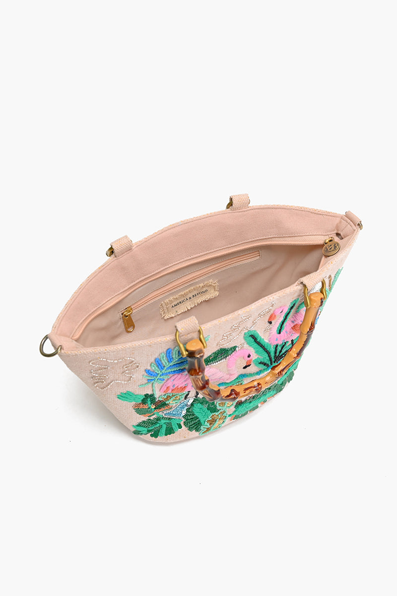 Tropical Pink Flamingo Mini Tote