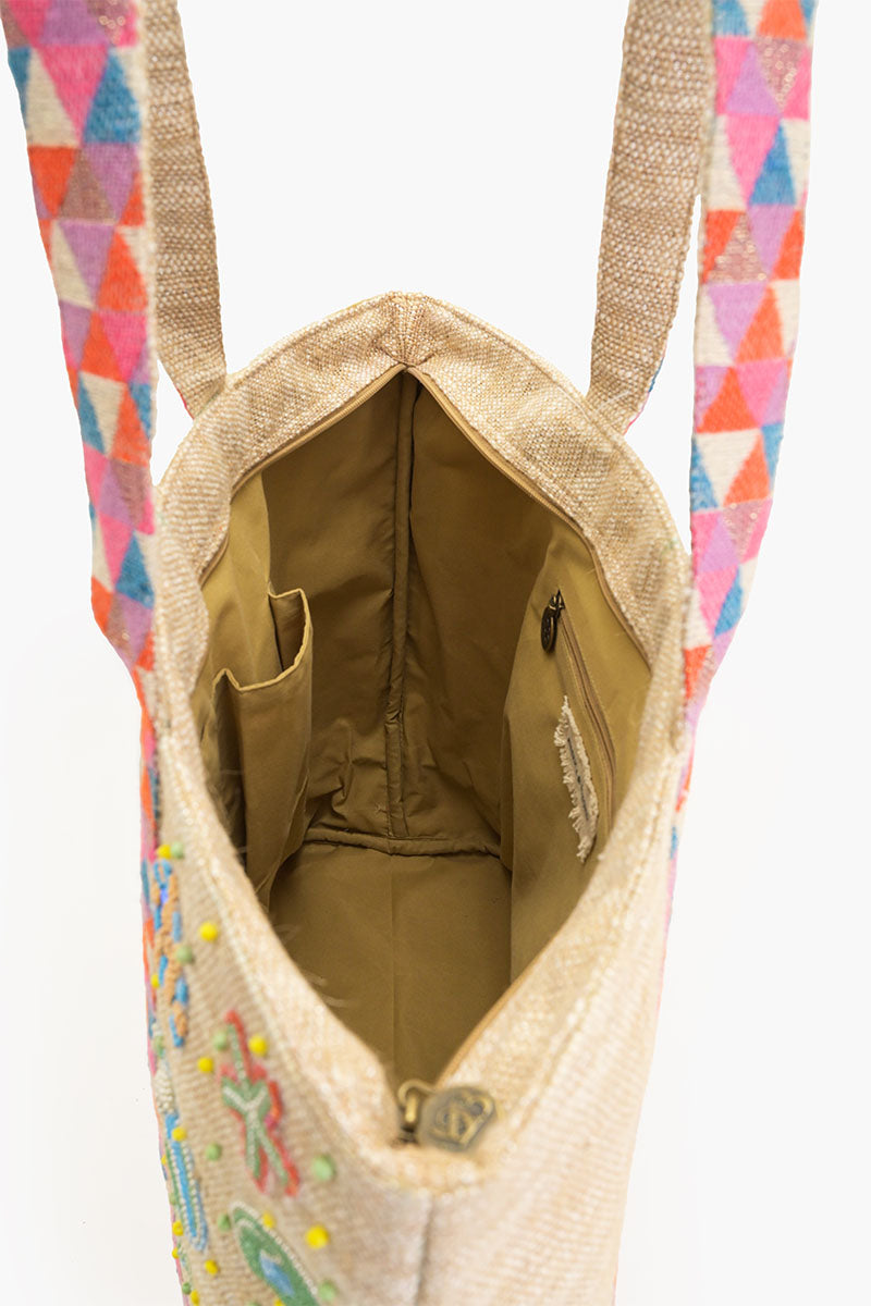 Crab Shell Embelished Boat Tote