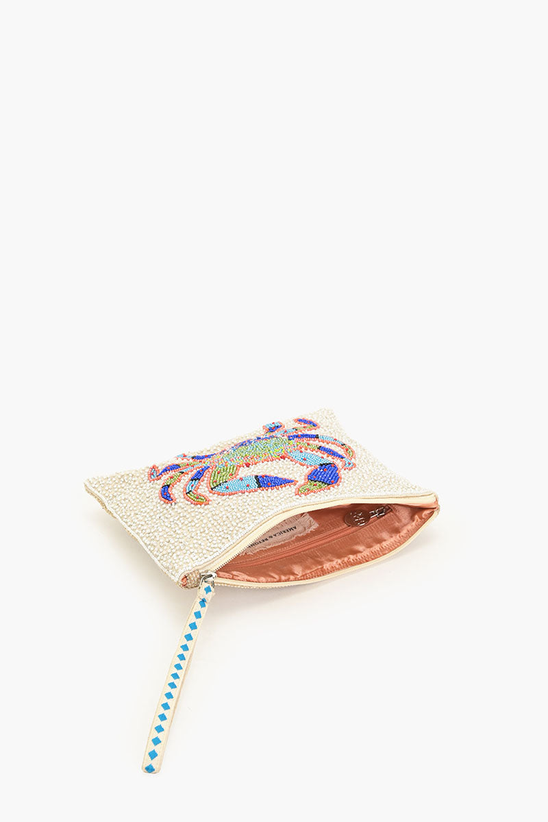 Crabby Waves Beaded Wristlet