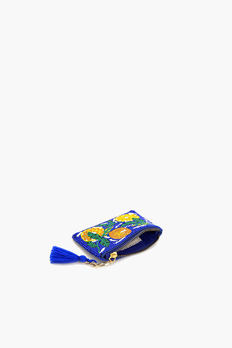 Blue Citrus Embellished Pouch
