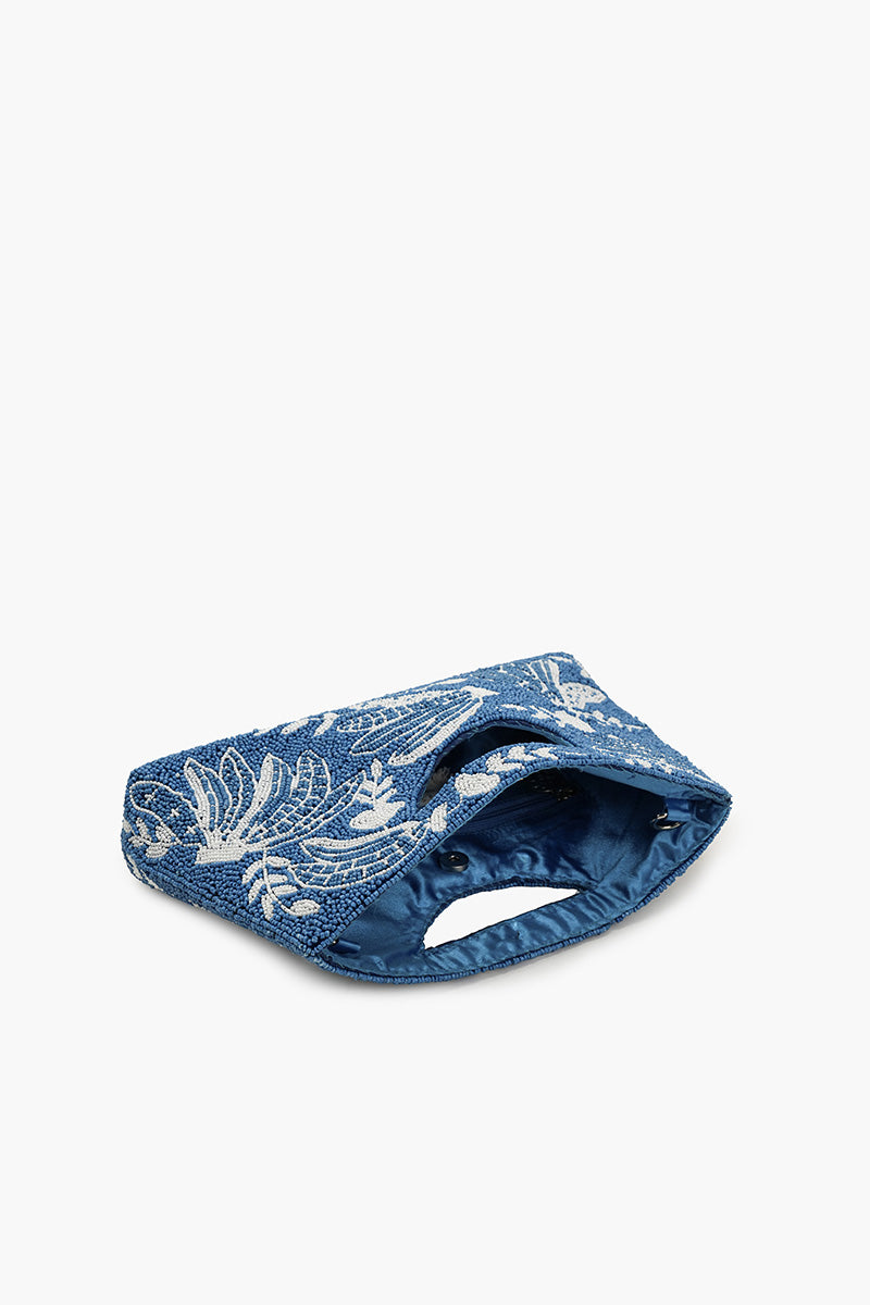 Blue-Nana Beaded Handbag