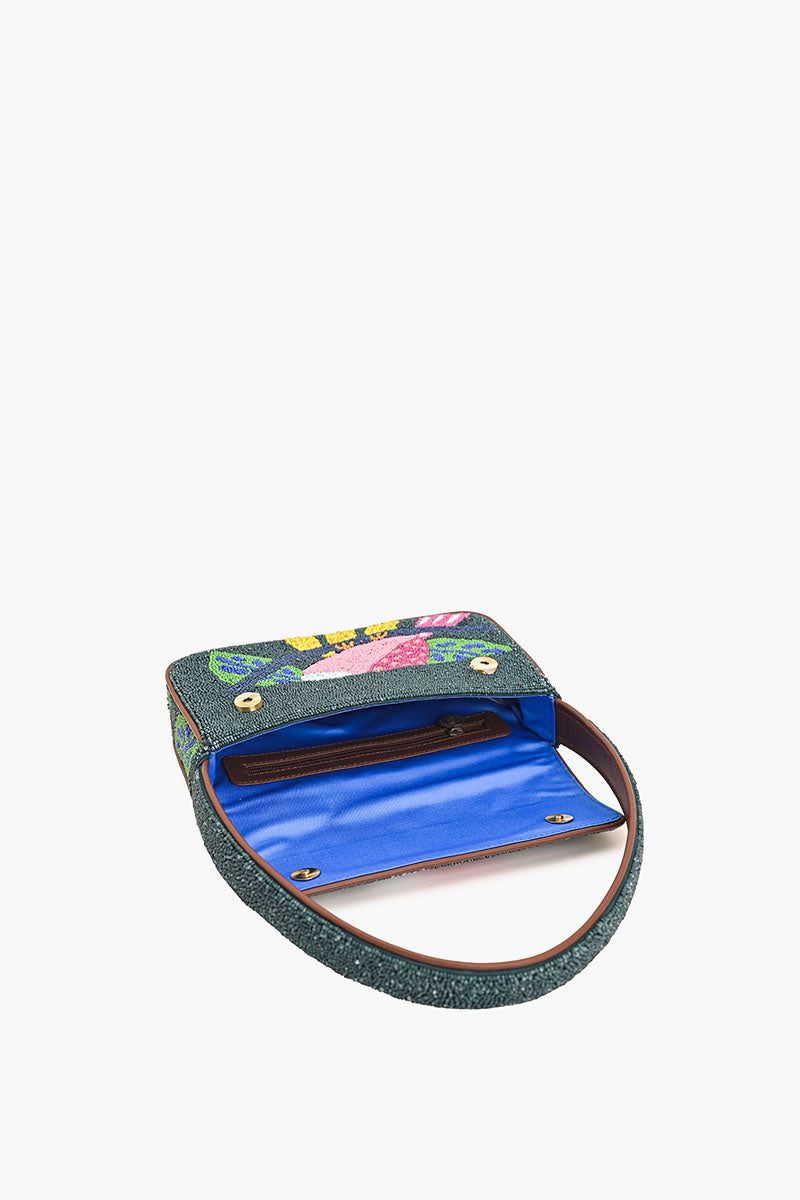 Tropical Toucan Beaded Shoulder Bag