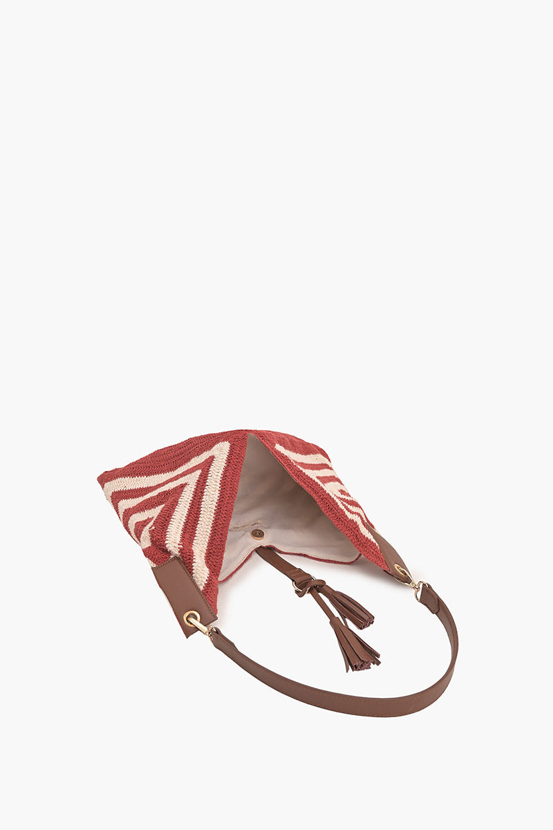 Striped Crochet Hobo Bag