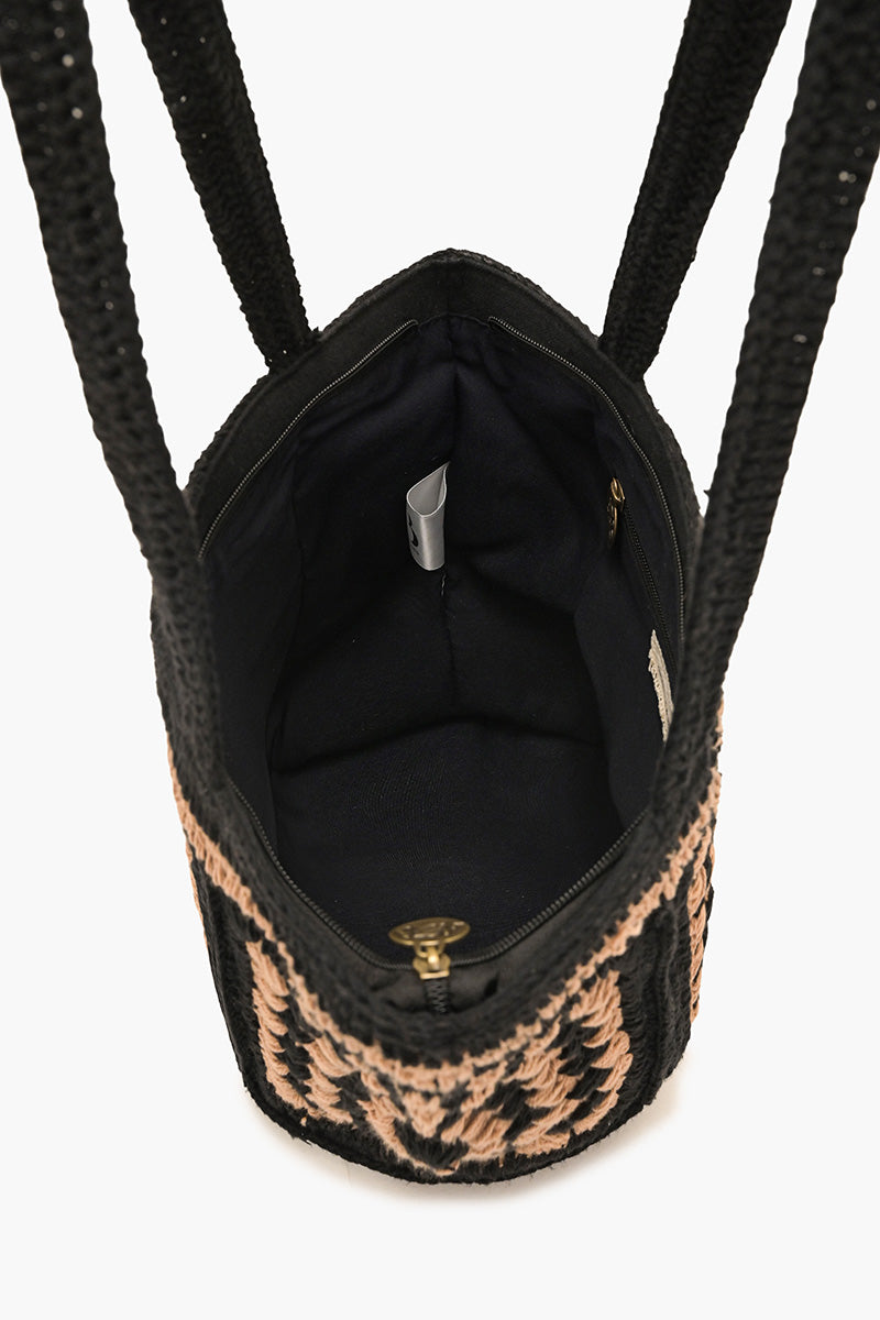 Vintage Squares Crochet Mini Tote