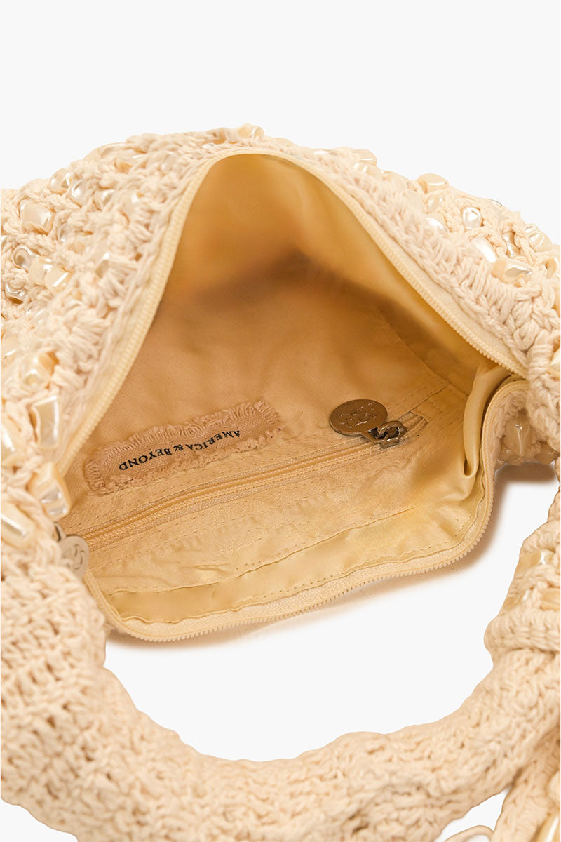Crochet Shell Beaded Handheld Bag