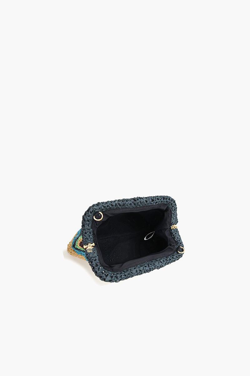 Chevron Raffia Clutch
