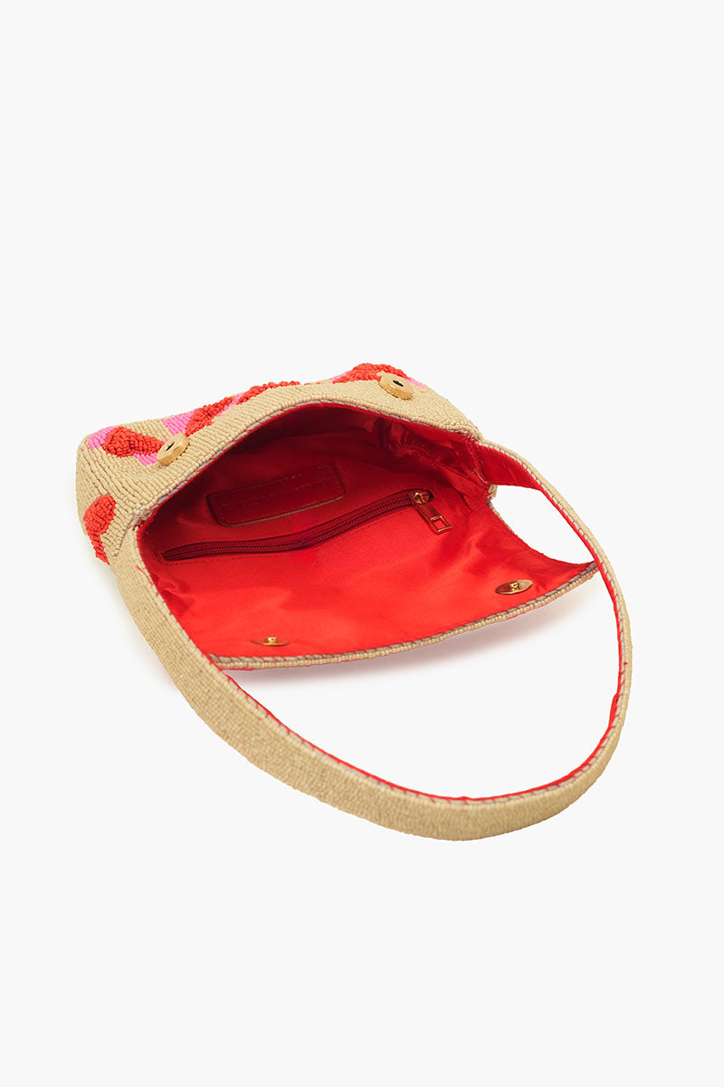Amour Artisan Heart Beaded Shoulder Bag
