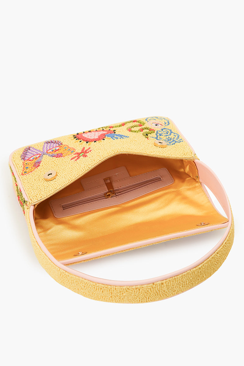 Whimsical Butterfly Beaded Shoulder Bag