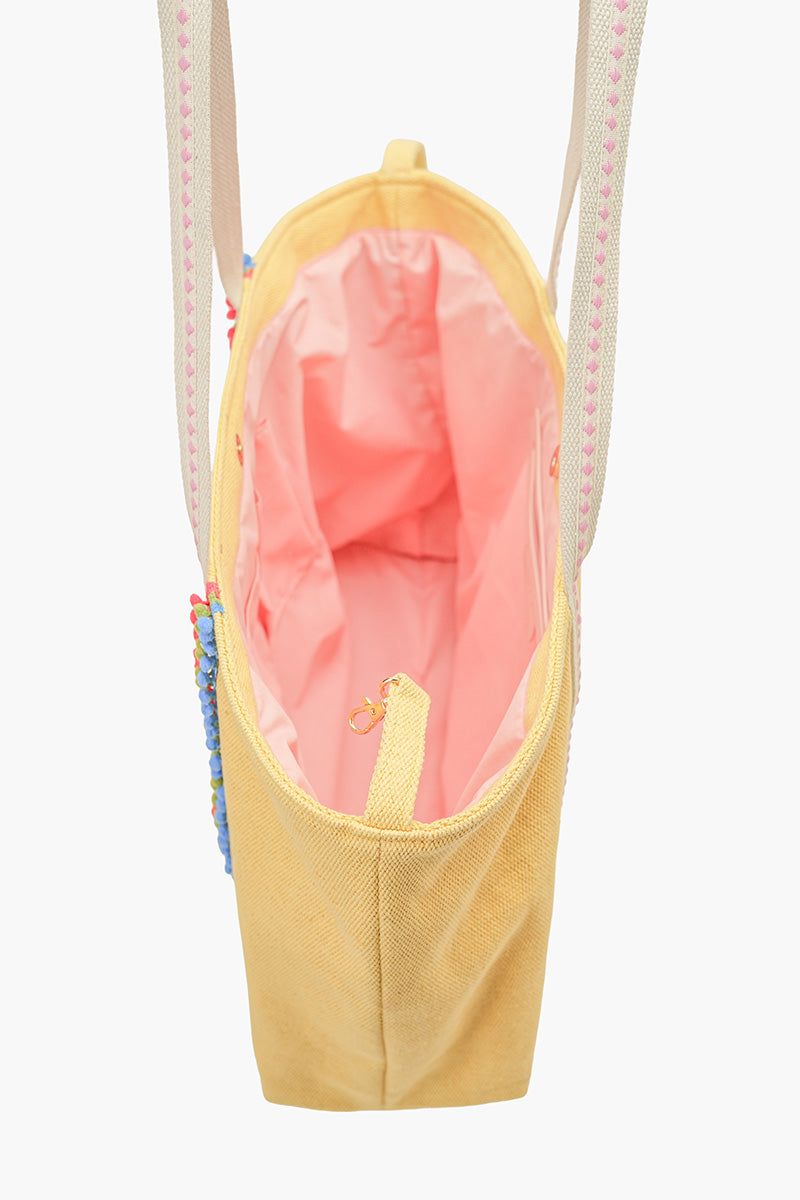 Whimsical Butterfly Beaded Oversized Tote