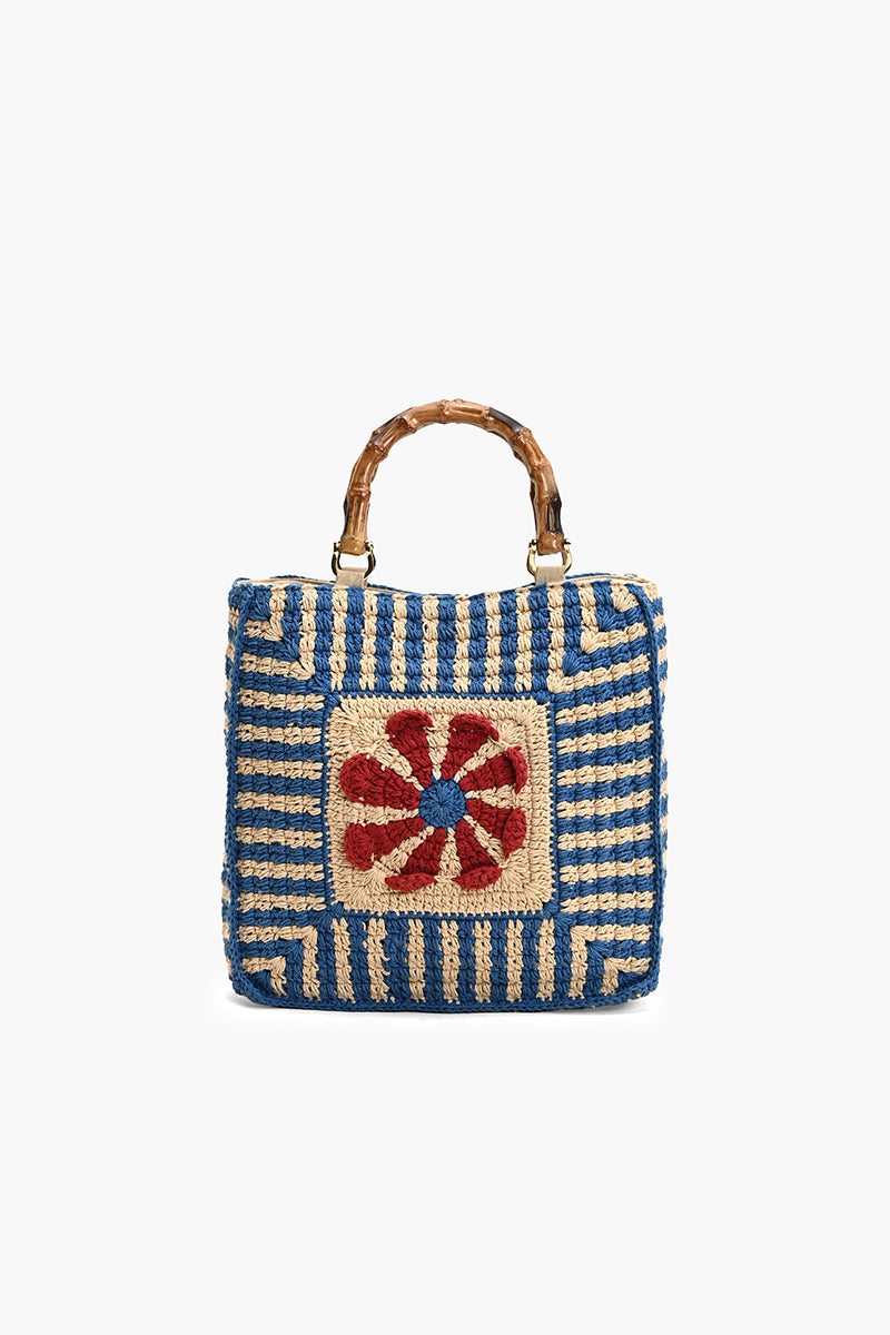 Bahama Blue Bamboo Box Tote