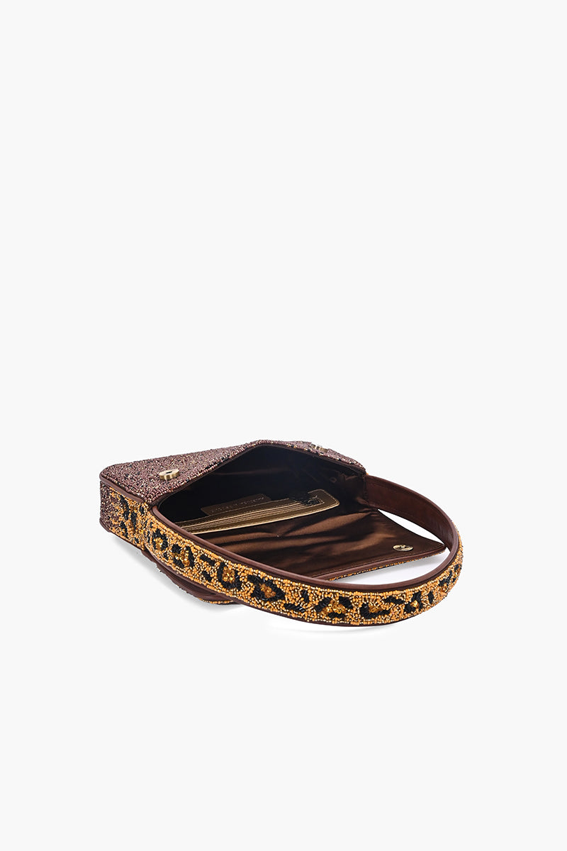 Wild Leo Chic Beaded Shoulder Bag