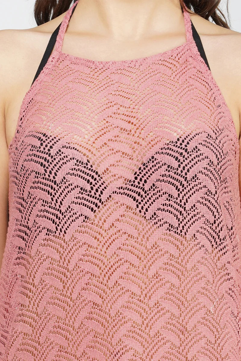 Set of 6 Dusky Rose Crochet Maxi Dress Cover Up (S,M,L)- Discarded Bellas