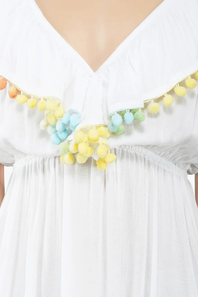 Set of 6 Confetti Fun Pom Pom Mini Dress (S,M,L)