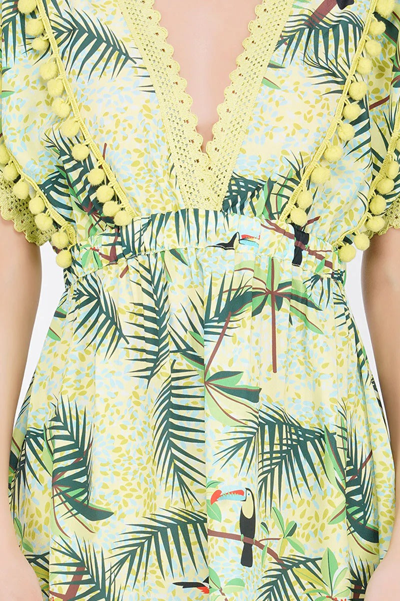 Set of 6 Totally Toucan Pom pom mini Dress (S,M,L)