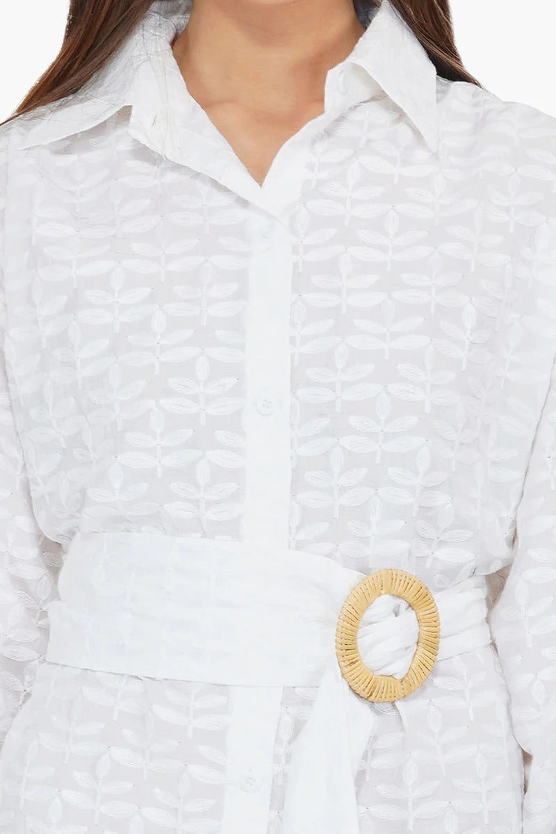 Set of 6 Bright White Oversized Shirt (S,M,L)