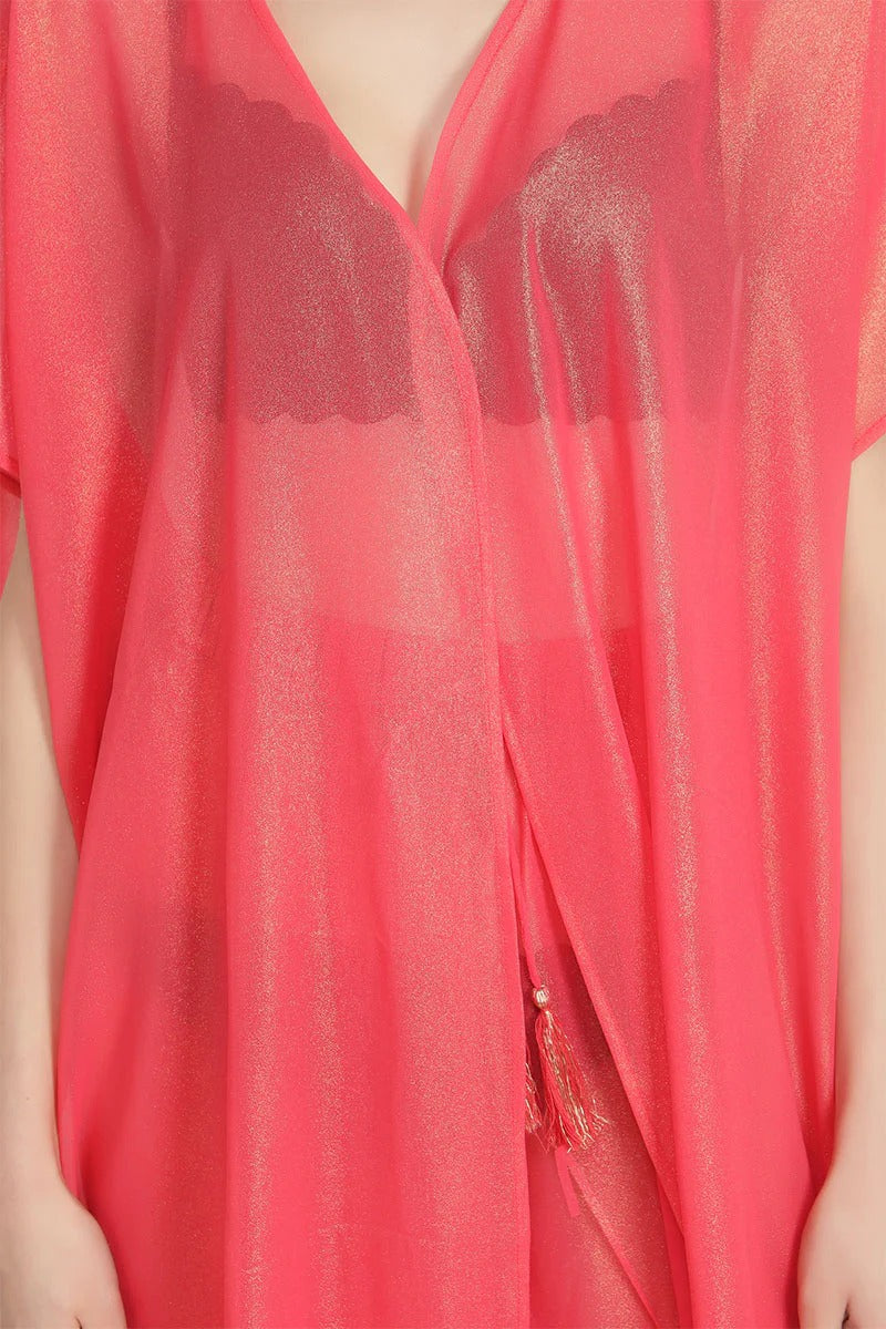 Set of 6 Pink Shimmer Sheer Cover Up (S,M,L)