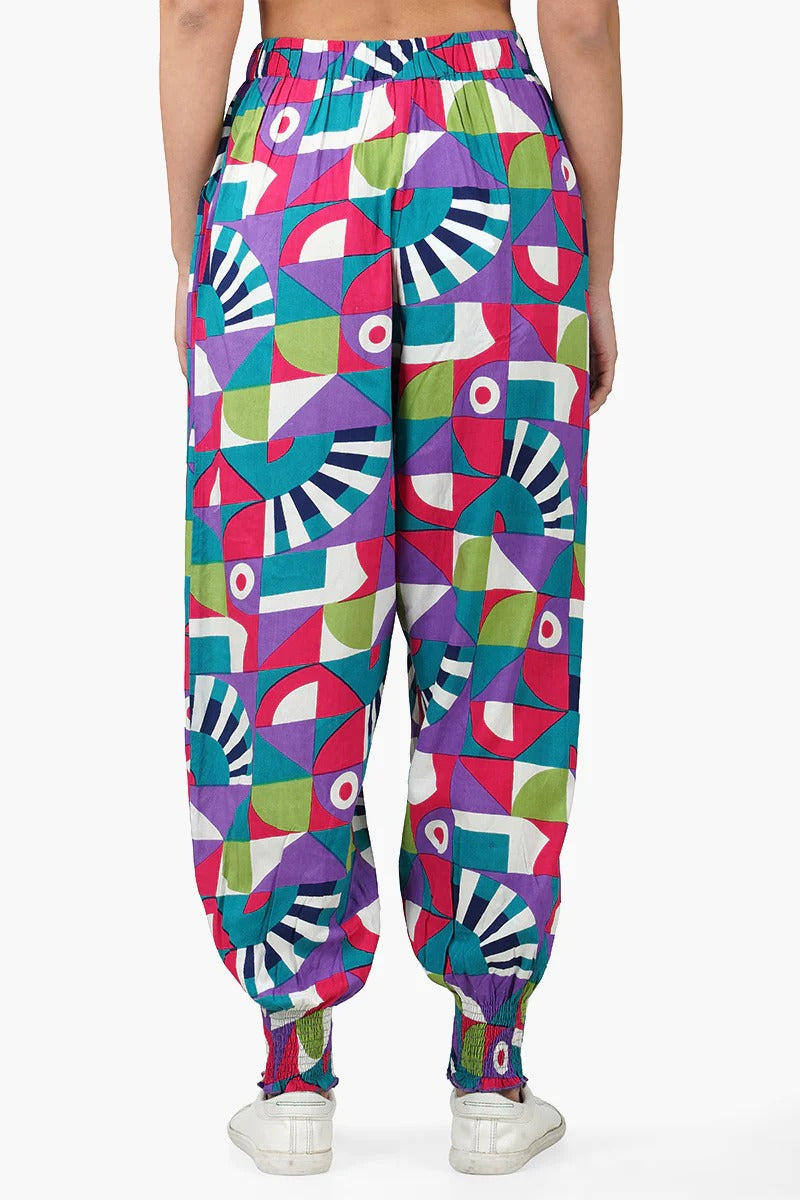 Set of 6 Geo Toucan Viscose Pants (S,M,L)