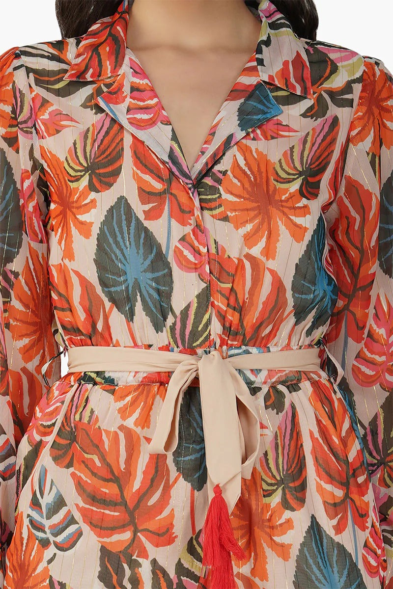 Set of 6 Alisha Leaf Printed Jumpsuit (S,M,L)– Discarded 2026