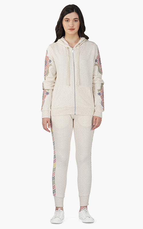Set of 6 Ecru Trouser with Embroidery (S,M,L)