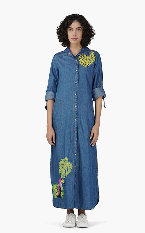 Set of 6 Denim On Beach Shirt Dress (S,M,L)