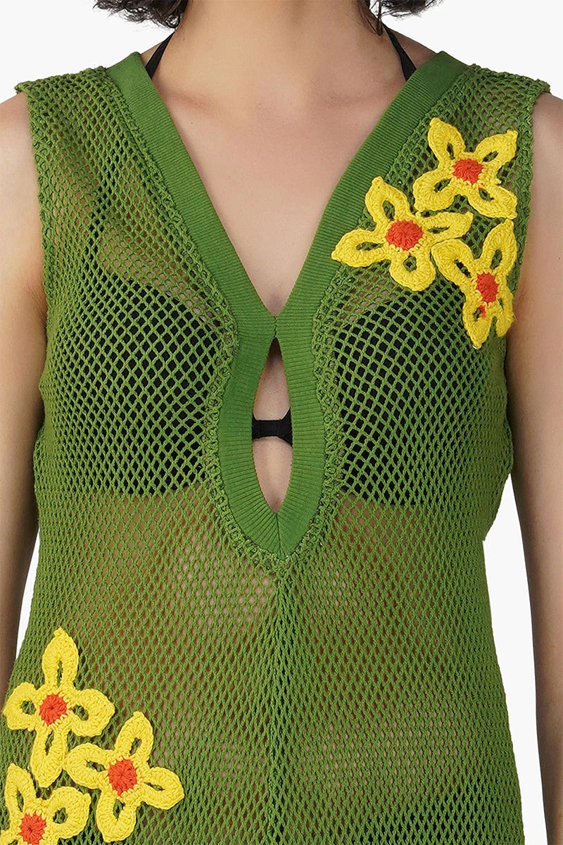 Set of 6 Martha Floral Patch Crochet Bodycon Dress (S,M,L)