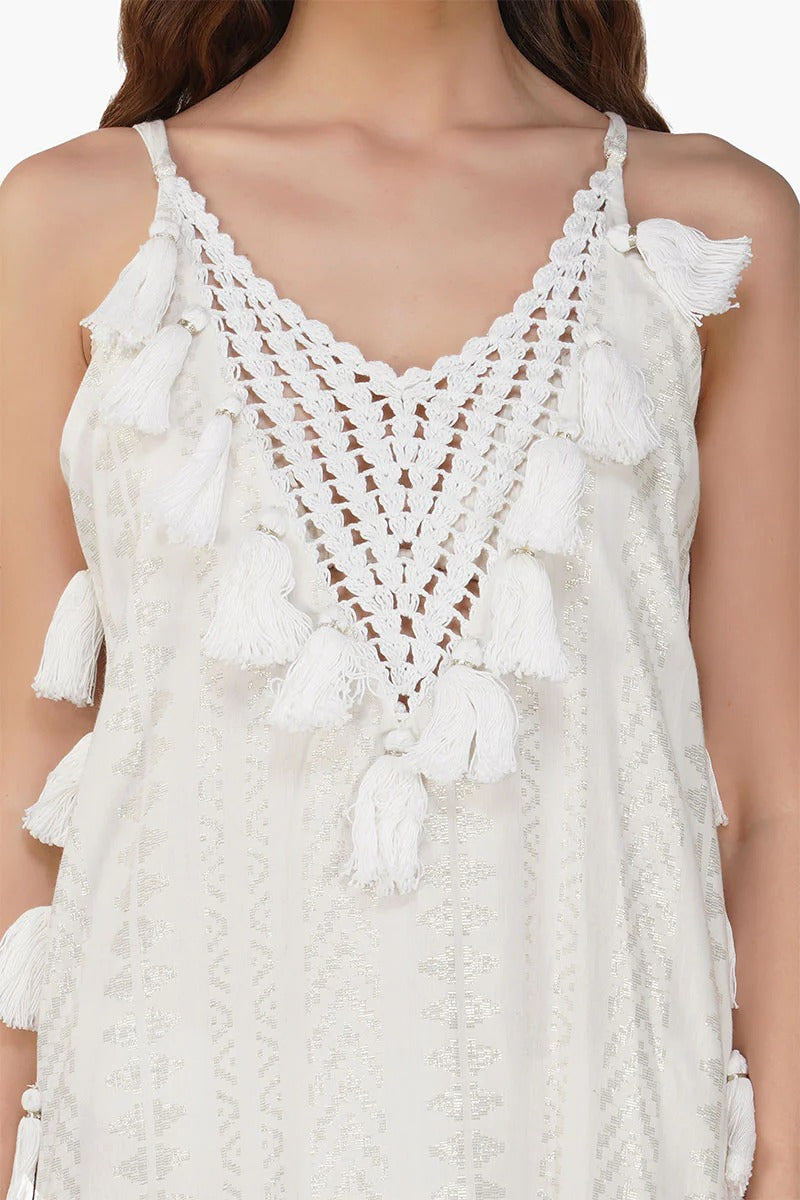 Set of 6 Golden Pearl Lurex Tassel Dress (S,M,L)