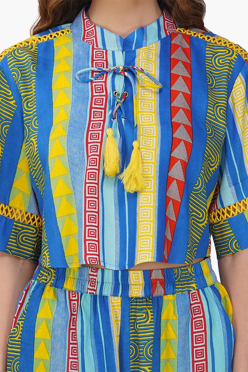 Set of 6 Neel Aztec Stripe Printed Top (S,M,L)