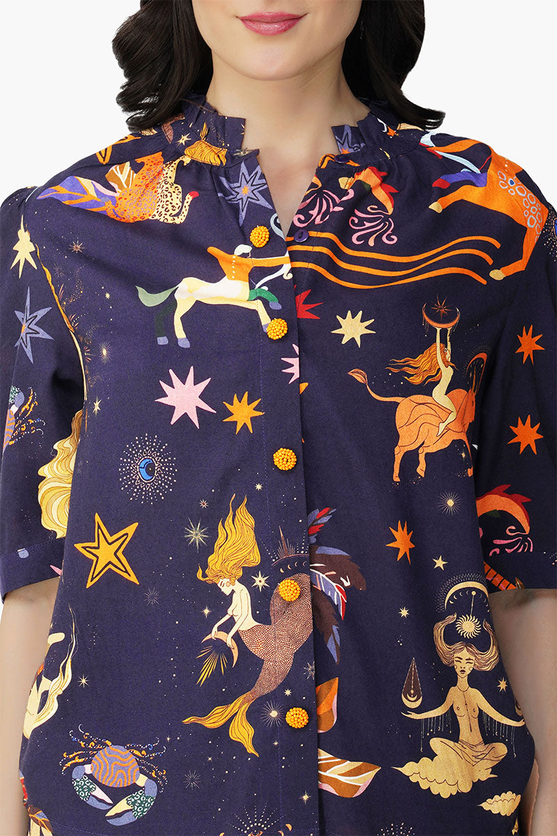 Set of 6 Dark Night Celestial Printed Shirt (S,M,L)
