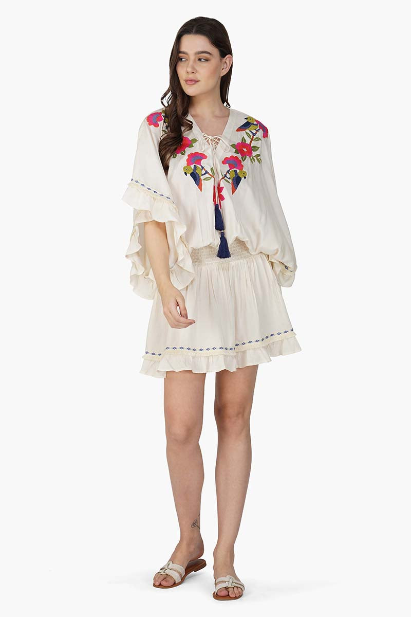 Set of 6 Flora Bird Wings Embellished Cover Up (S,M,L)