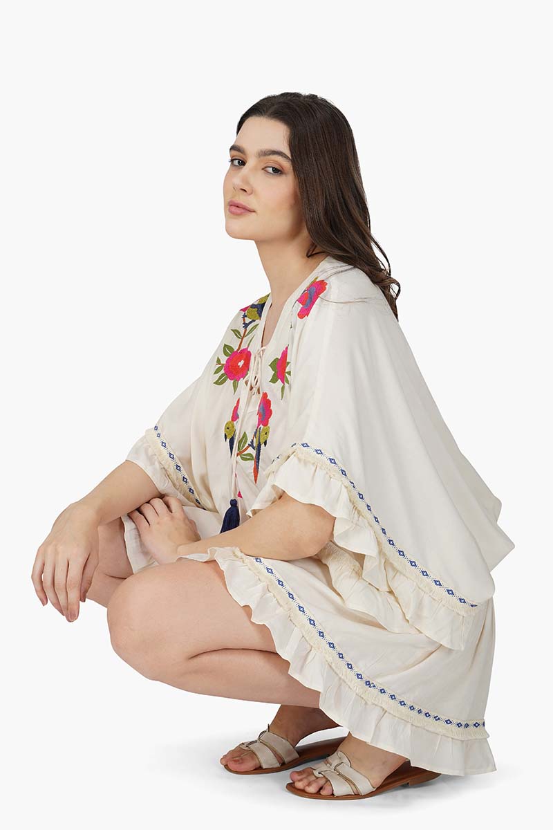 Set of 6 Flora Bird Wings Embellished Cover Up (S,M,L)