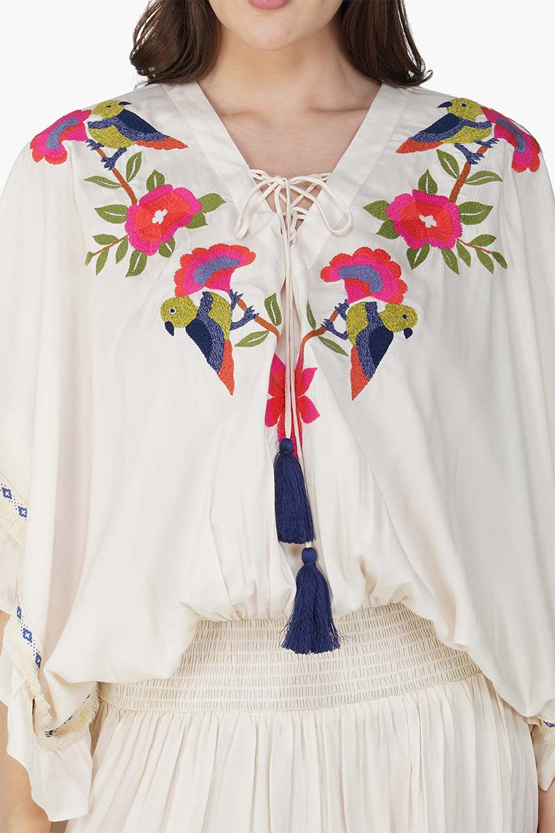Set of 6 Flora Bird Wings Embellished Cover Up (S,M,L)