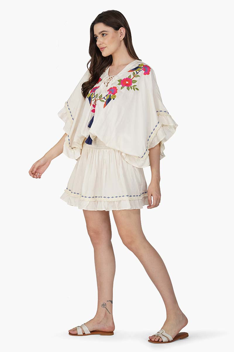 Set of 6 Flora Bird Wings Embellished Cover Up (S,M,L)