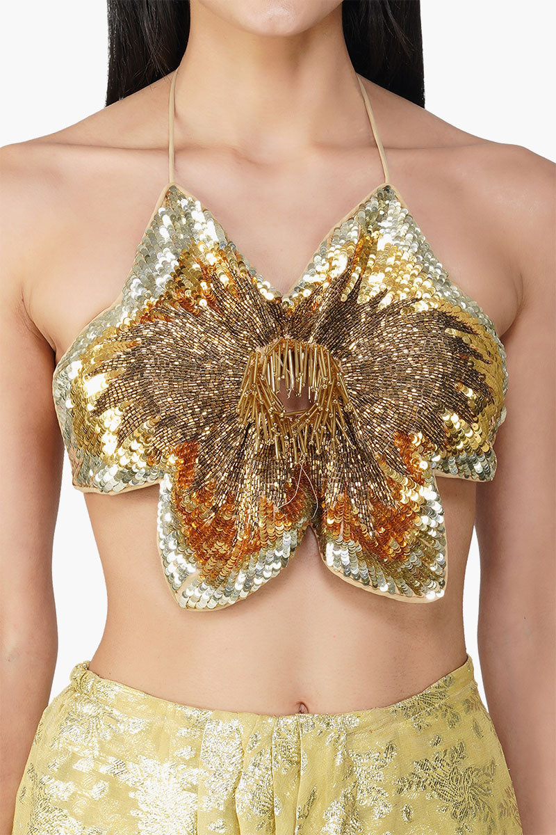 Golden Rose Embellished Top