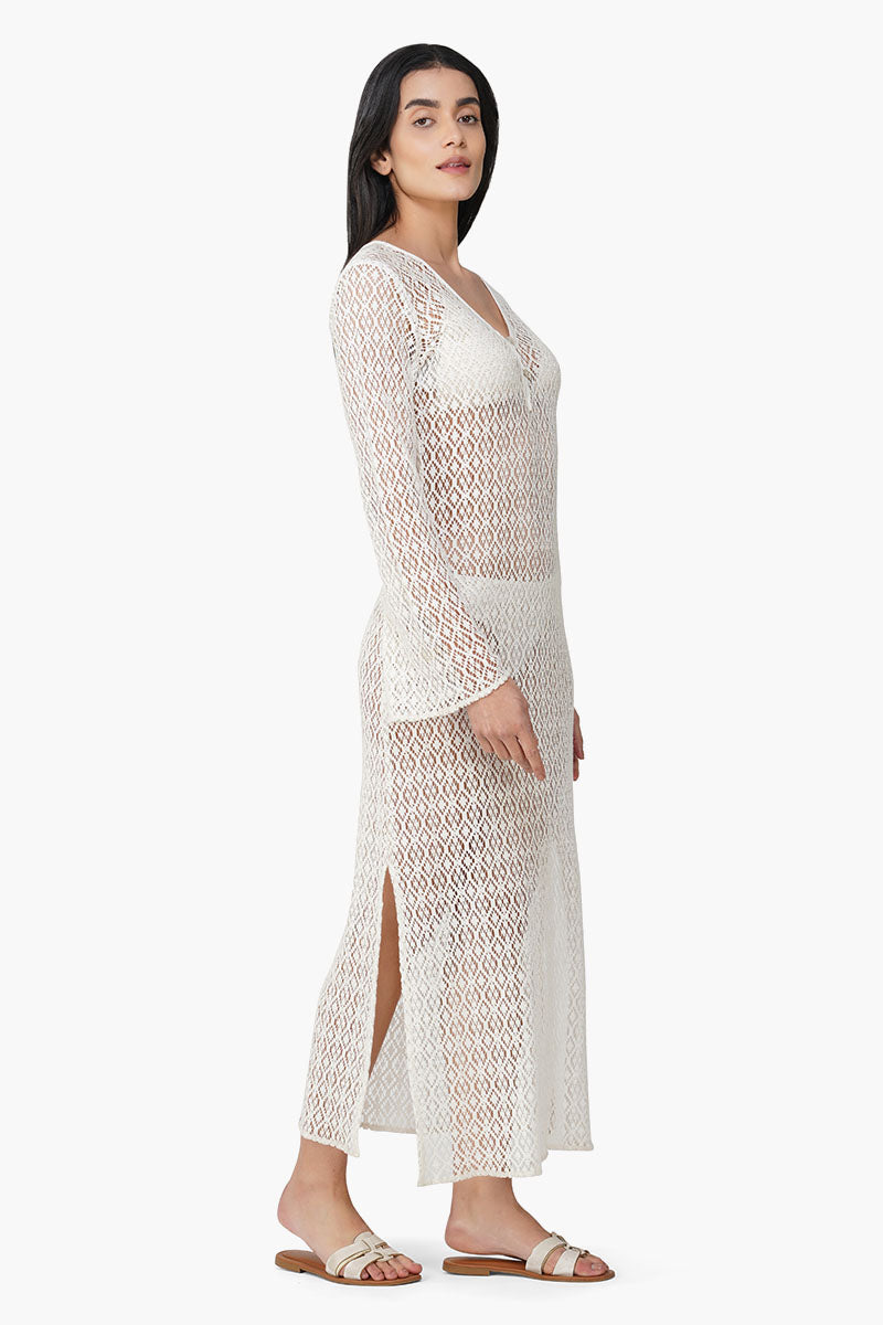 Set of 6 Diamond Cut Crochet Lace Fabric Bodycon Cover Up (S,M,L)