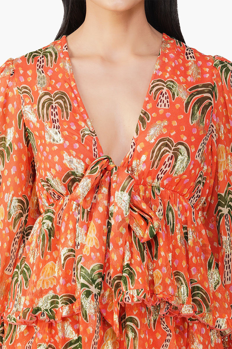 Set of 6 Coral Farm Lurex Printed Knot Short Dress (S,M,L)