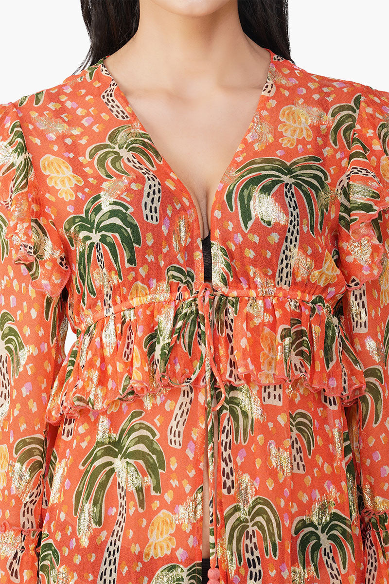 Set of 6 Coral Farm Lurex Printed Cover up Dress (S,M,L)