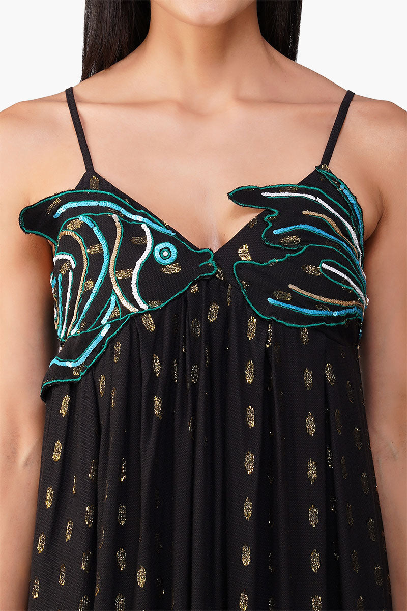 Set of 6 Embellished Midnight Ariel Flared Maxi Dress (S,M,L)