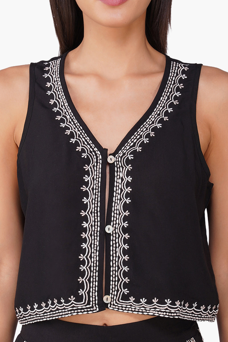 Set of 6 Monochrome Muse Embroidered Top (S, M & L)