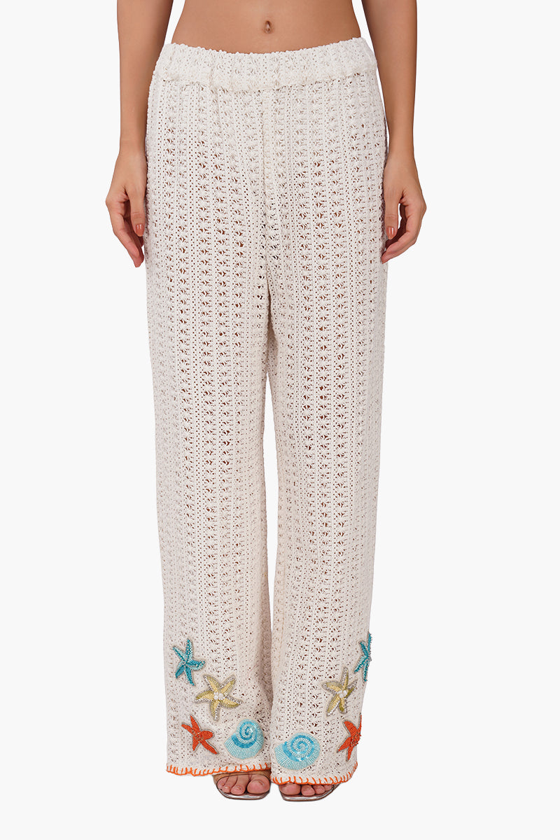 Set of 6 Coastel Patch Crochet Embellished Pant (S, M & L)