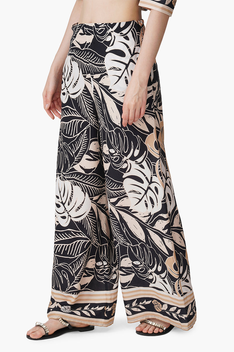 Set of 6 Monochrome Botanical Printed Pants (S, M & L)