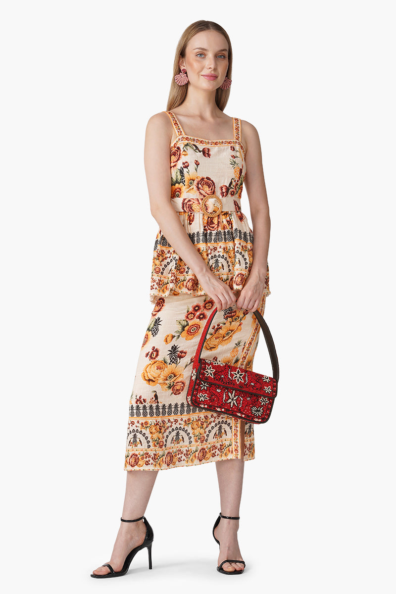 Set of 6 Boho Tucan Blossom Peplum Top (S, M & L)