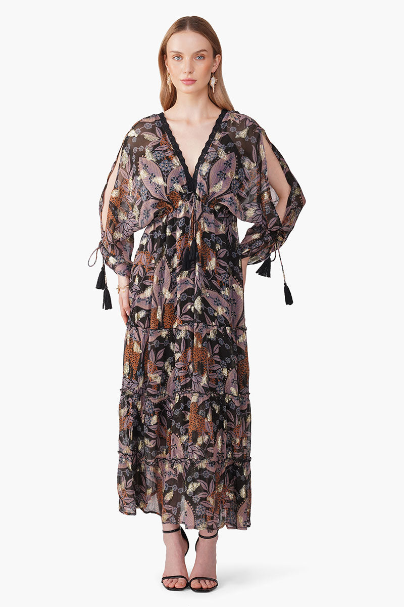 Set of 6 Urban Luxe Jungle Printed Maxi Dress (S, M & L)