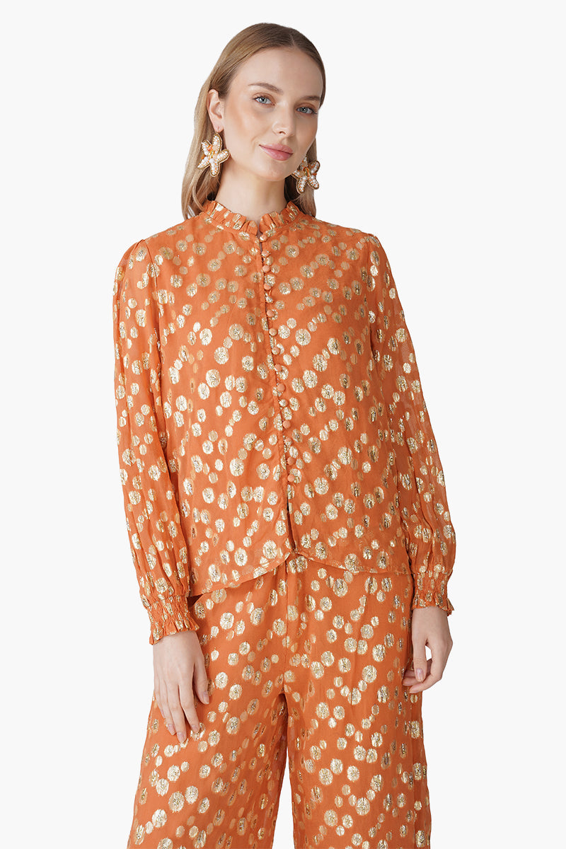 Set of 6 Tangerine Shine Lurex Evening Shirt (S, M & L)