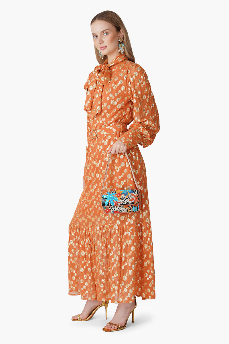 Set of 6 Tangerine Shine Luxe Eveing Maxi Dress (S, M & L)