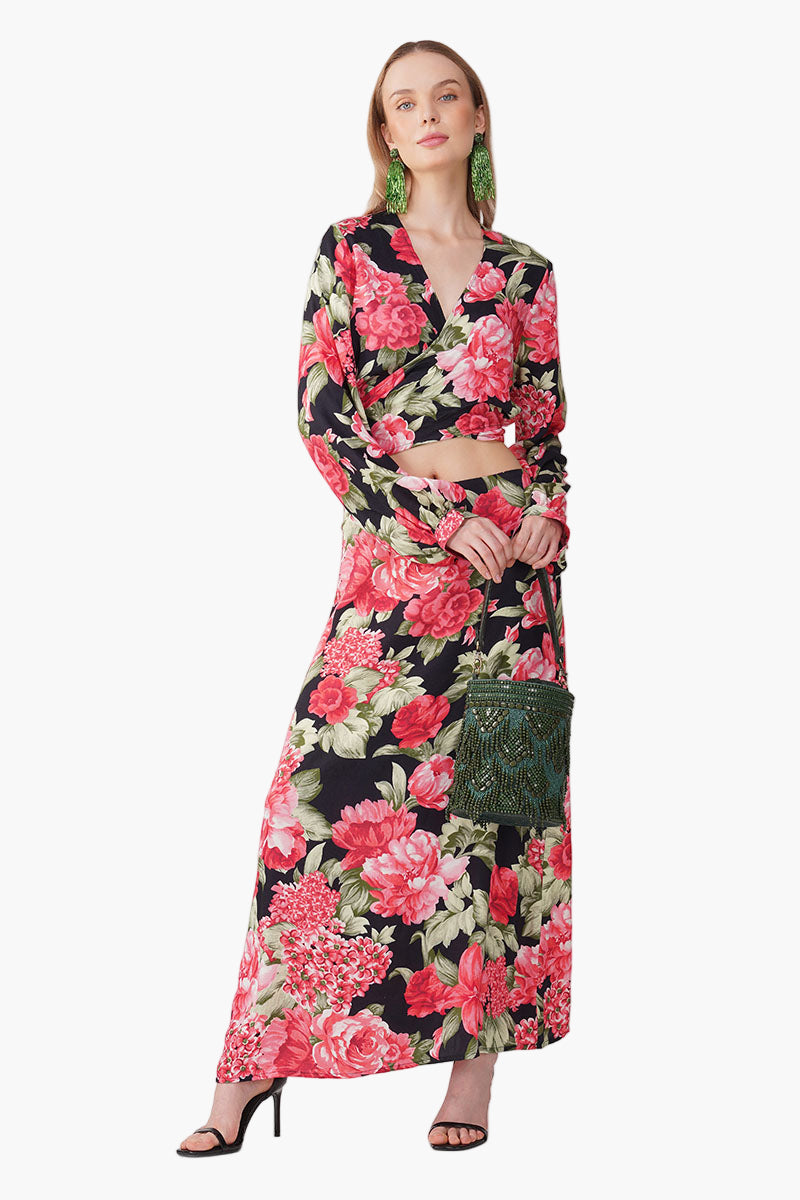 Set of 6 Red Garden Romance Wrap Top (S, M & L)