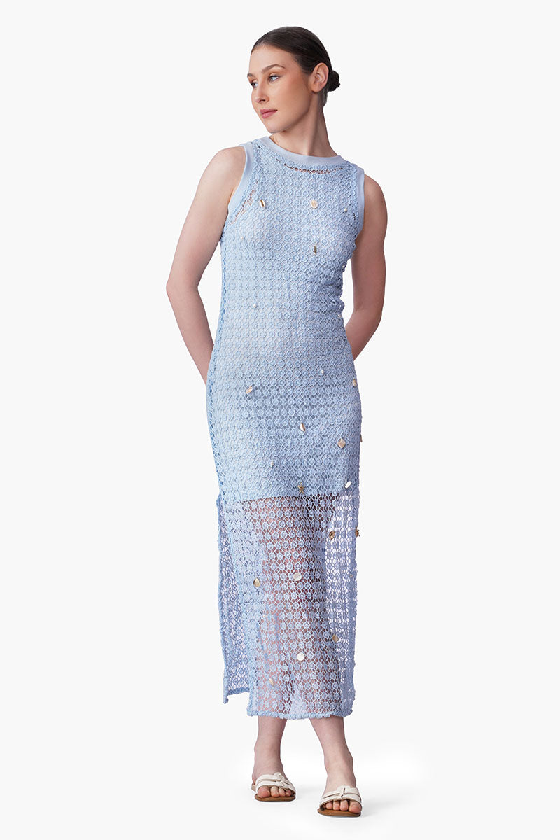 Set of 6 Ocean Net Shell Embroidered Bodycone Dress (S, M & L)