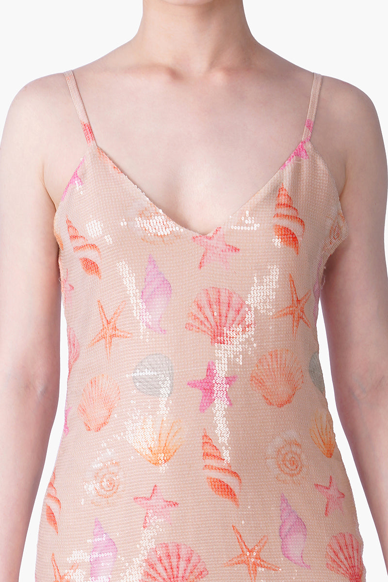 Set of 6 Peach Sequinned Shores Bodycone Dress(S, M & L)